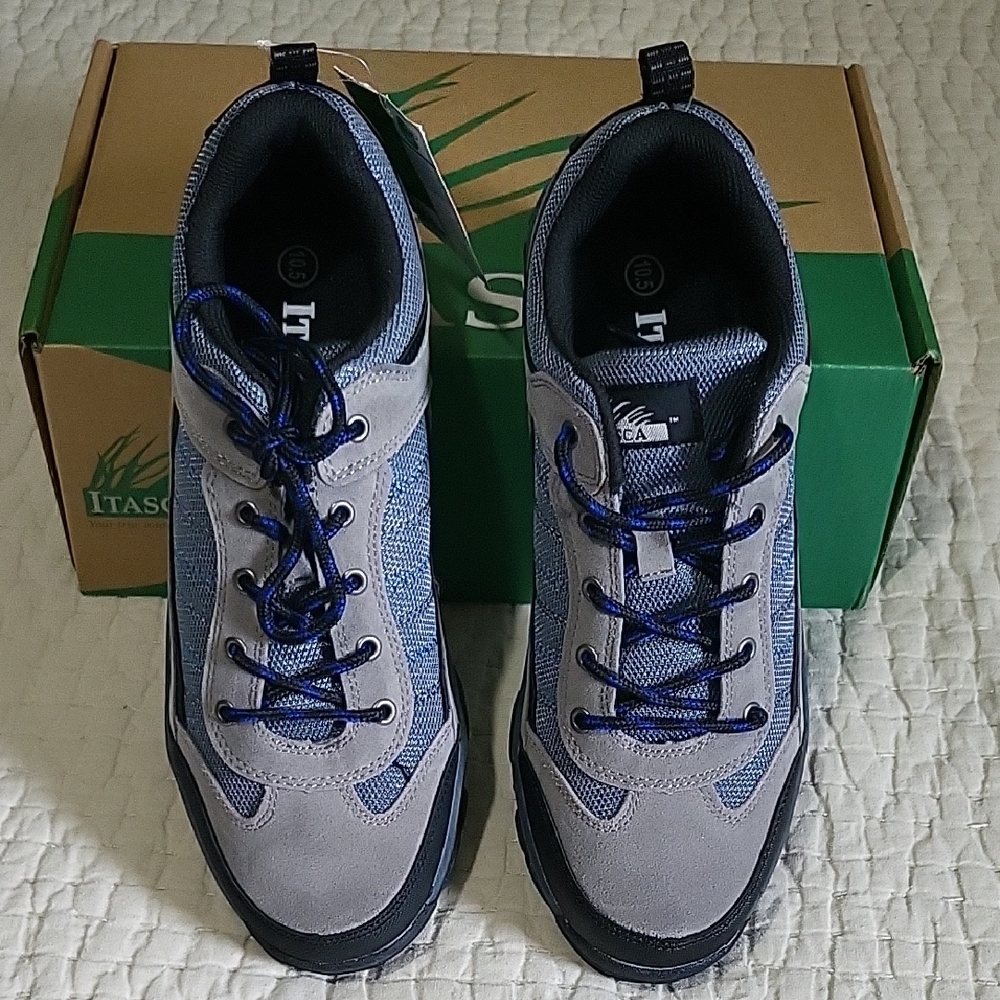 NIB Itasca Gray and Taupe Hoghlander Athletic Shoes Mens Size 10.5